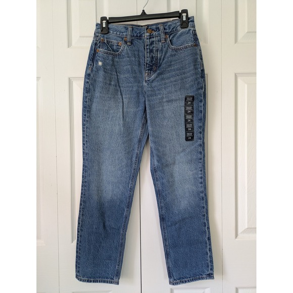 J. Crew Denim - J. Crew‎ Premium Edition Straight Jean Button Fly Womens 24 Blue Fleur NWT BT081